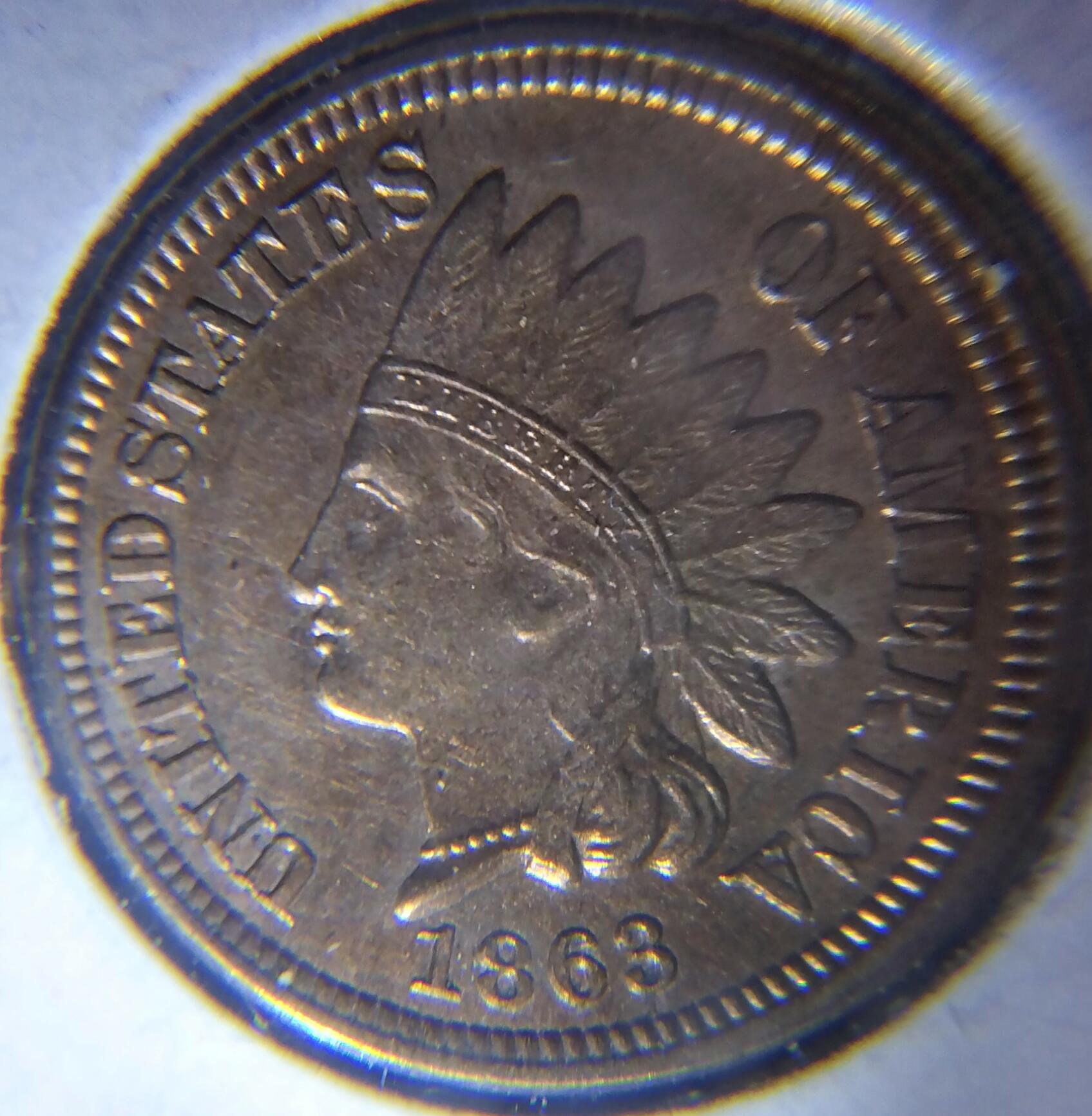 1863-Indian-Cent---Appears-To-Be-MS-60